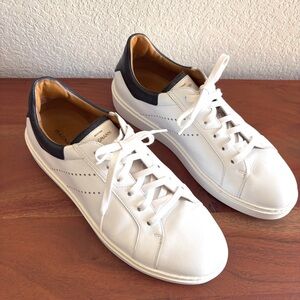 Magnanni Reina II White Navy Leather Sneakers Men’s 11.5 Casual Streetwear Luxe